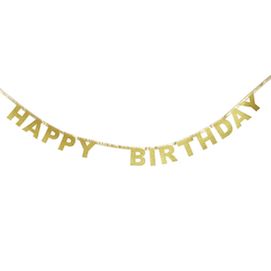 Gold Happy Birthday  - party garland